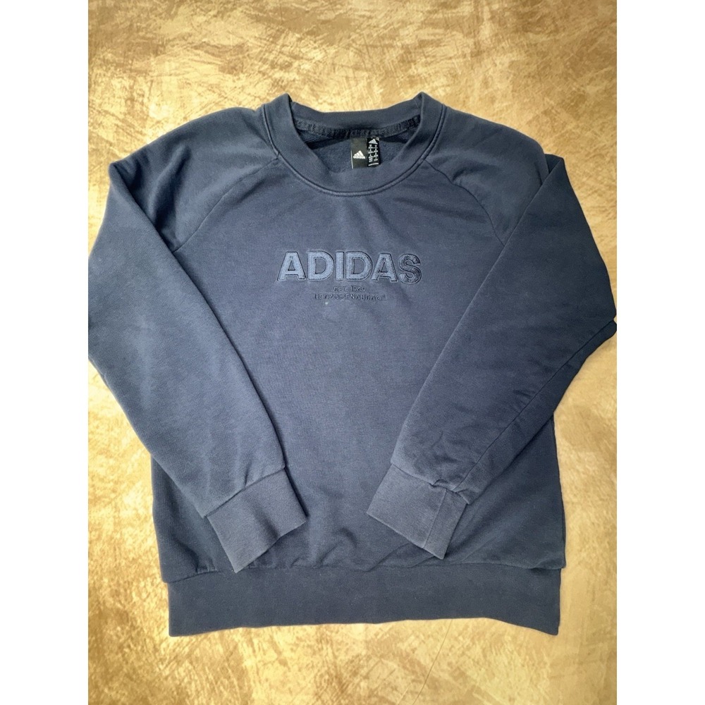 Adidas Womens Essentials Allcap Sports Sweatshirt Medium Crewneck Cotton Logo